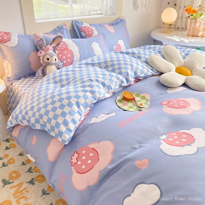 Checkered Girl Bedding Set | Aesthetic Bedding Set