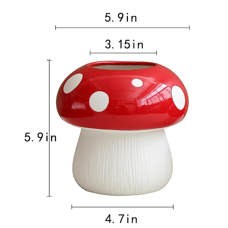 Magical Mushroom Ceramic Vase | Aesthetic Mushroom Pen Hold...