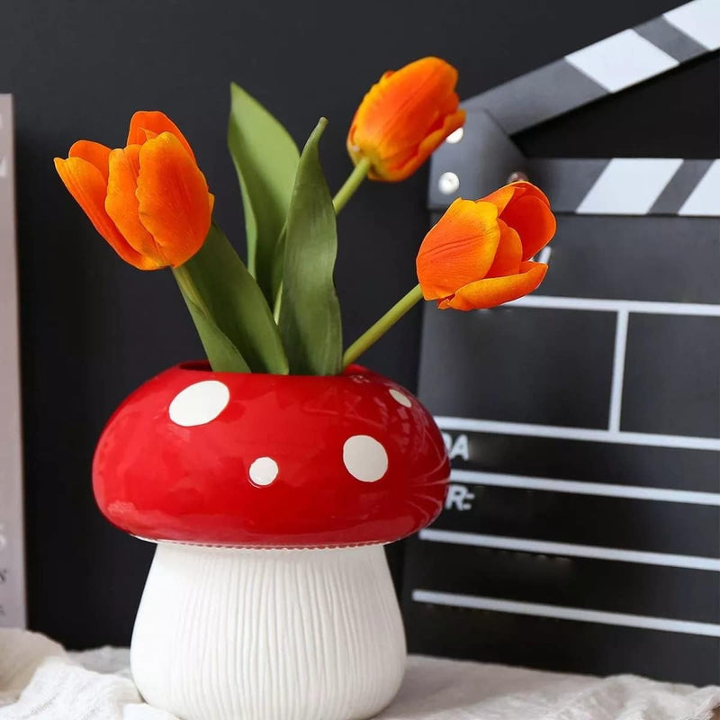 Magical Mushroom Ceramic Vase | Aesthetic Mushroom Pen Hold...