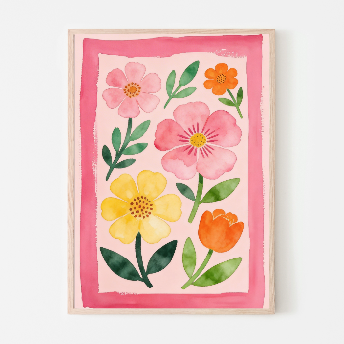 Dopamine Decor Flower Poster – Bright Colorful Floral Wall Art for ...