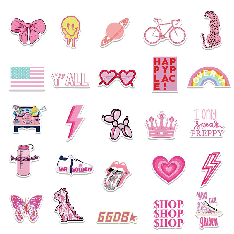 The Ultimate Preppy Pink Sticker Pack | Art Board Print
