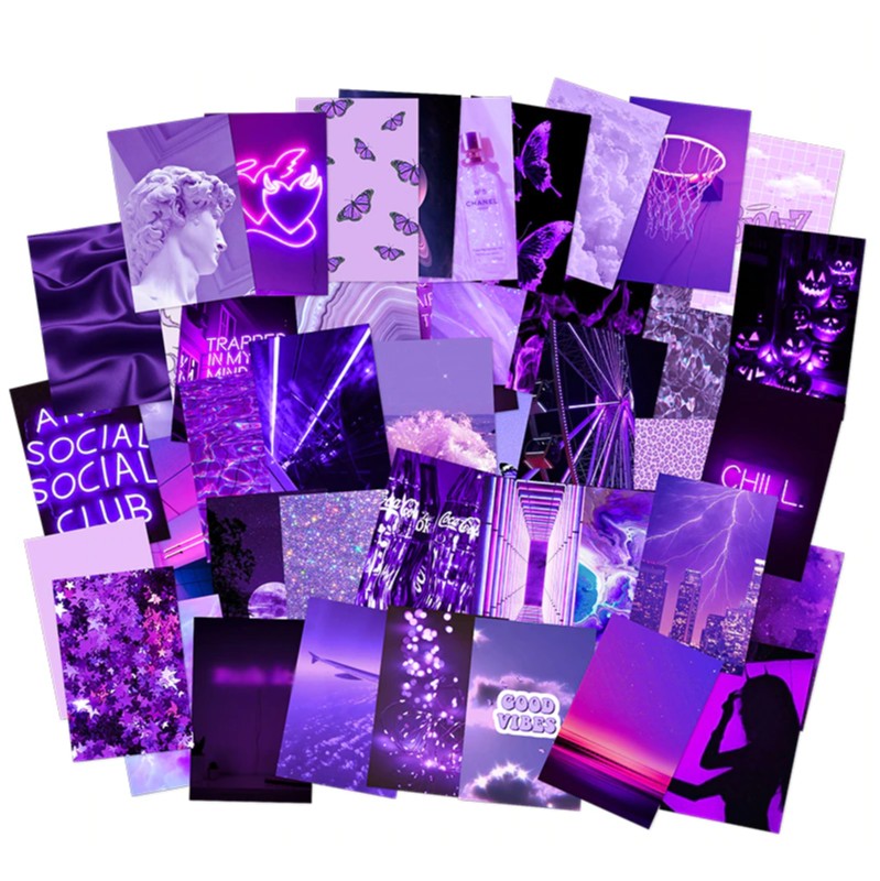 Purple E-Girl Wall Collage Kit - Aesthetic Decor