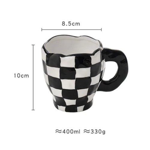 Aesthetic Checkered Mug  Aesthetic Room Accessories