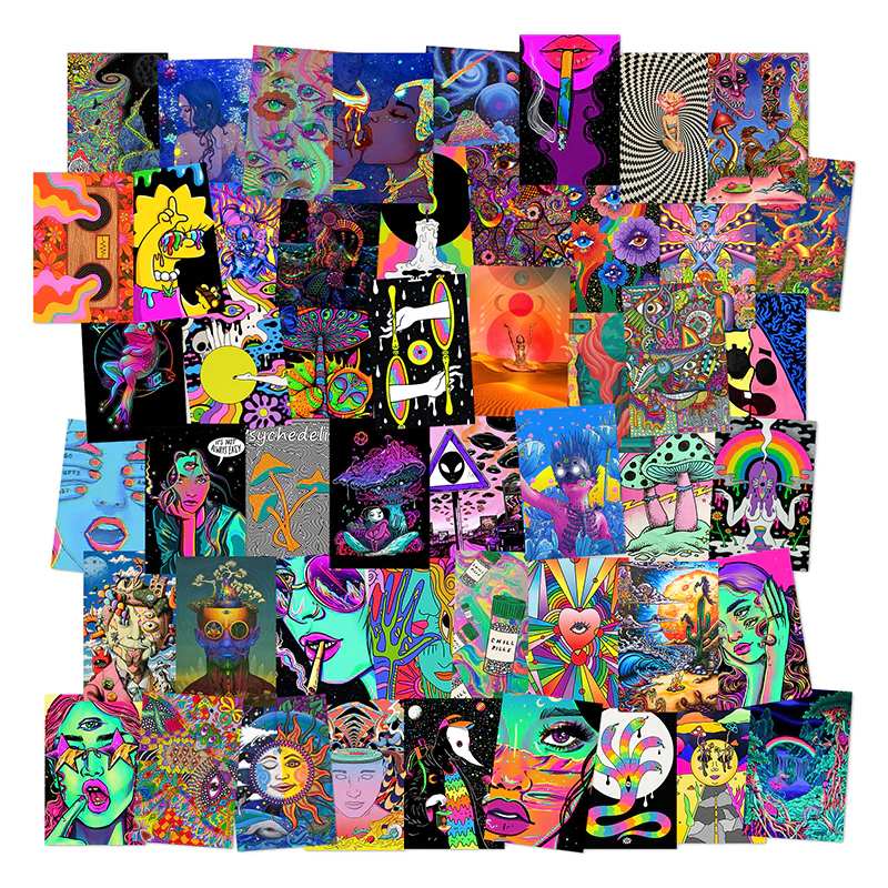 Aesthetic Collage Walls | Psychedelic Collage Kit