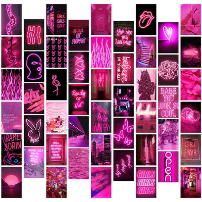 Neon Pink Collage Kit