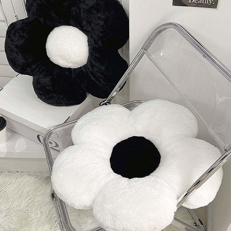 Black And White Flower Pillow | Aesthetic Pillows