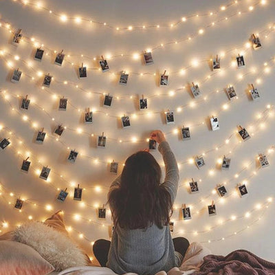 Aesthetic Fairy Lights In Bedroom