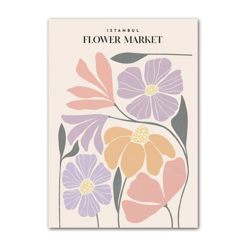 Pastel Flowers Canvas Poster A