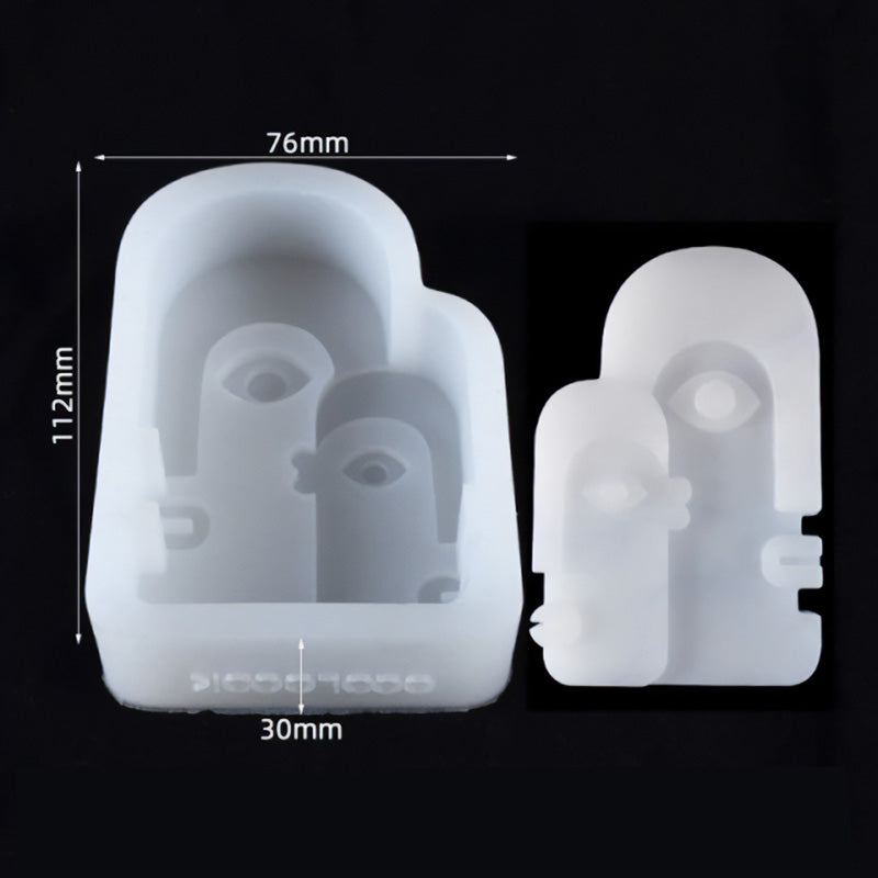 Abstract Face Candle Mold - Style A