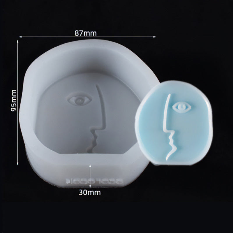 Abstract Face Candle Mold - Style C
