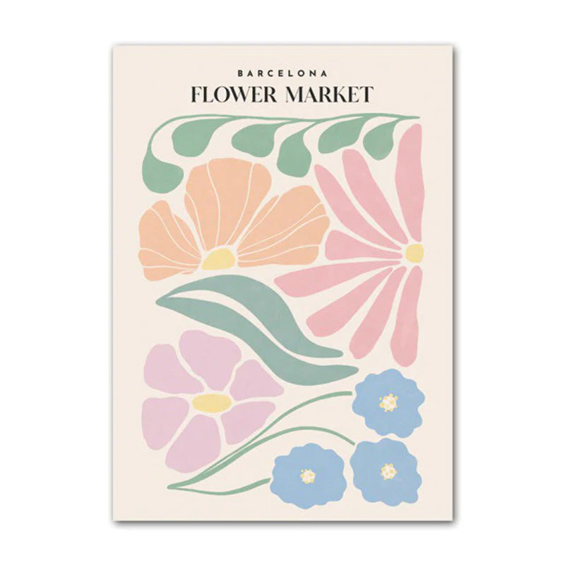 Pastel Flowers Canvas Poster C