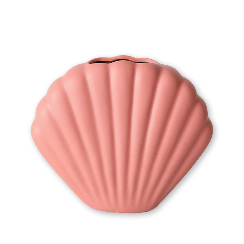 Danish pastel seashell vase - coral