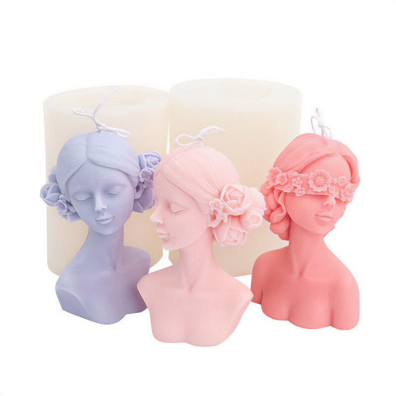 Girl Portrait Candle Mold