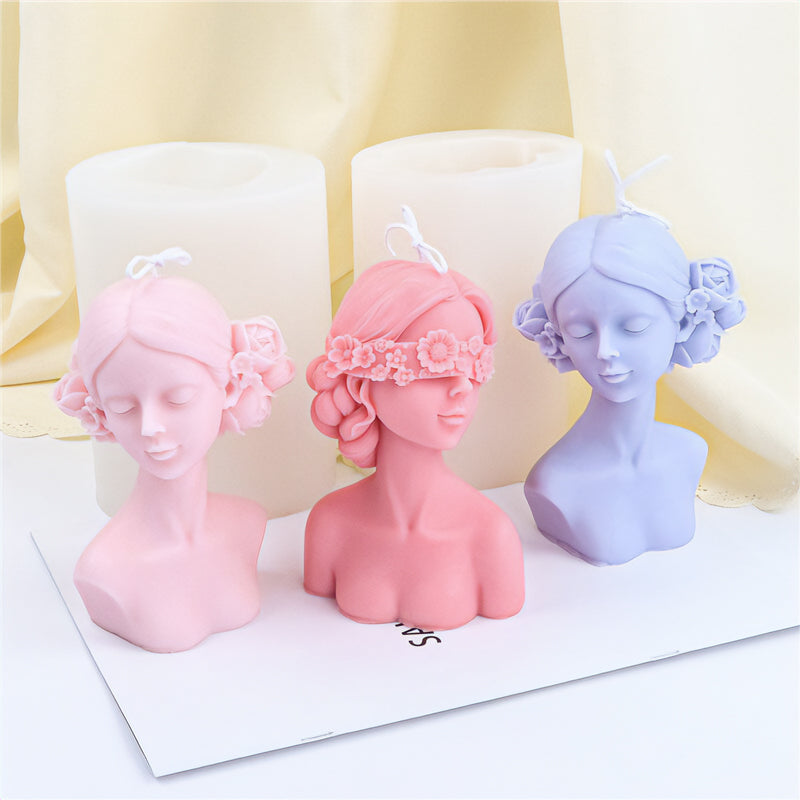 Girl Portrait Candle Mold