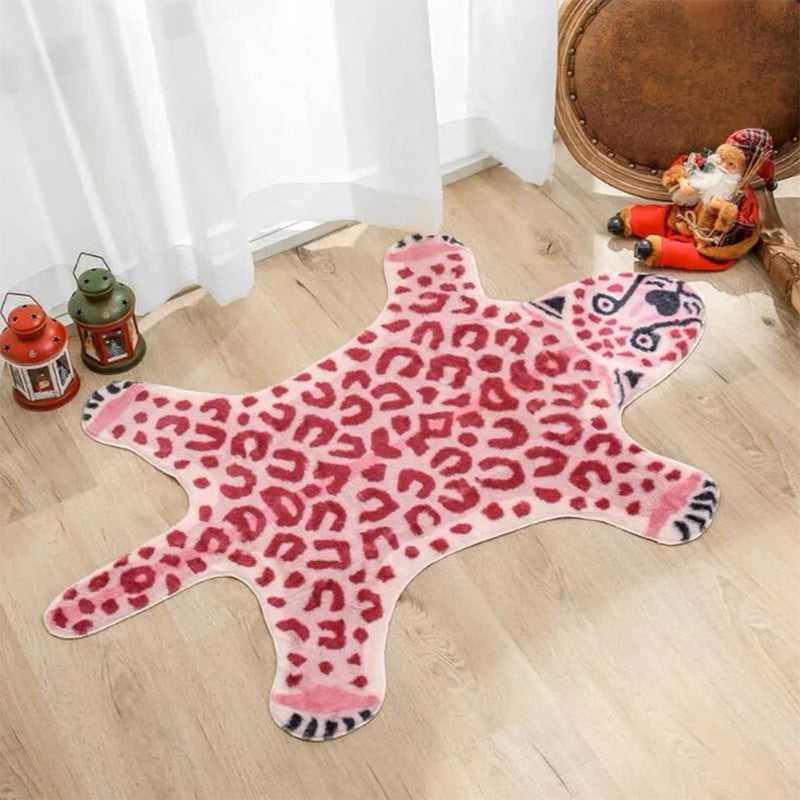 Pink Preppy Leopard Rug | Preppy Room Decor