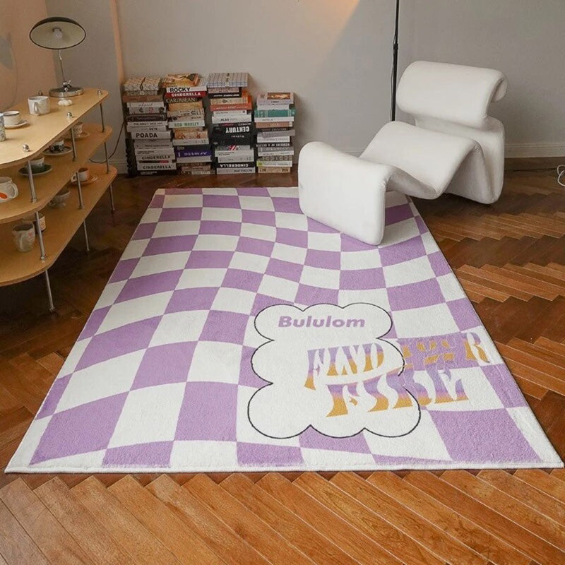 90s Checkared Rug Retro Checkered Rug | Aesthetic Roomcore