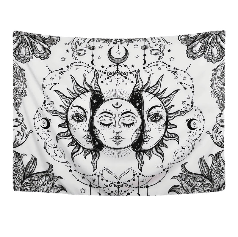 Sun and Moon Tapestry - White