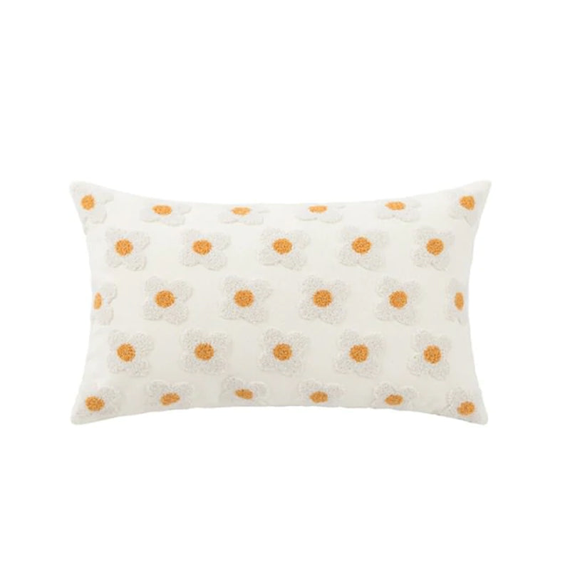 Floral Daisy Cushion Cover - beige