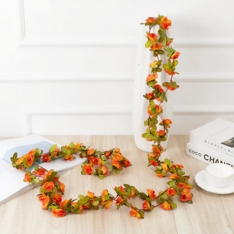 hanging rose garland - orange