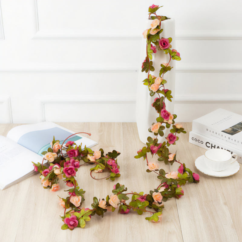 hanging rose garland - pink mix 1