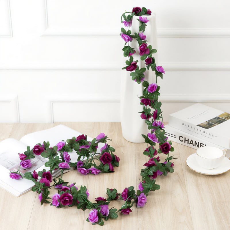 hanging rose garland - purple