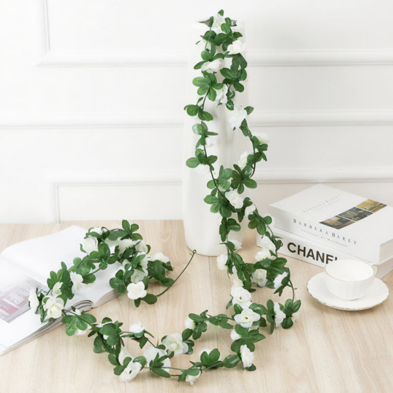 hanging rose garland - white