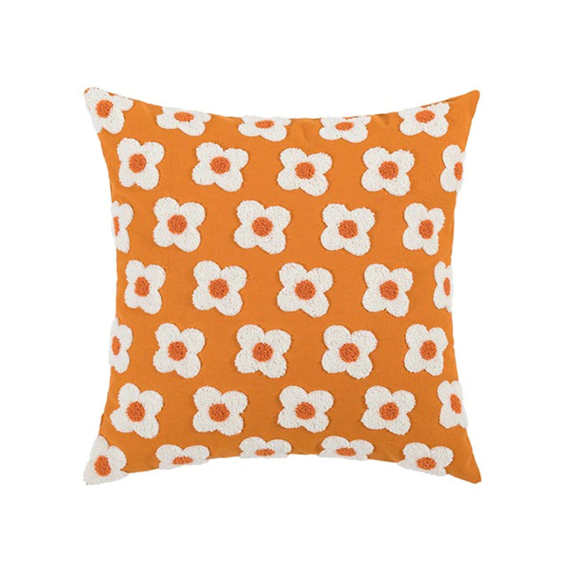 Floral Daisy Cushion Cover - orange