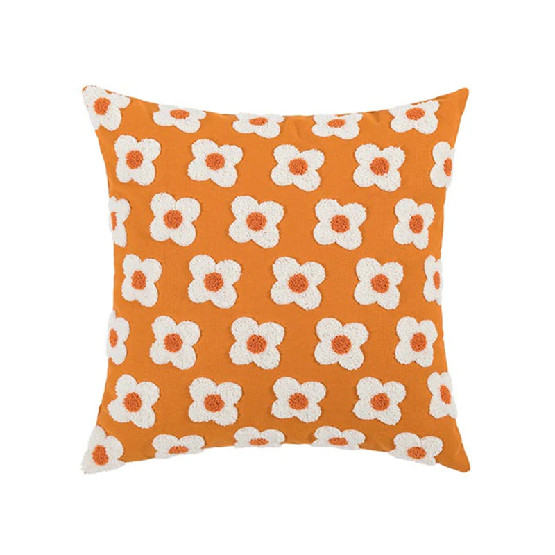 Floral Daisy Cushion Cover - orange