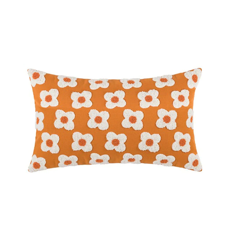Floral Daisy Cushion Cover - orange