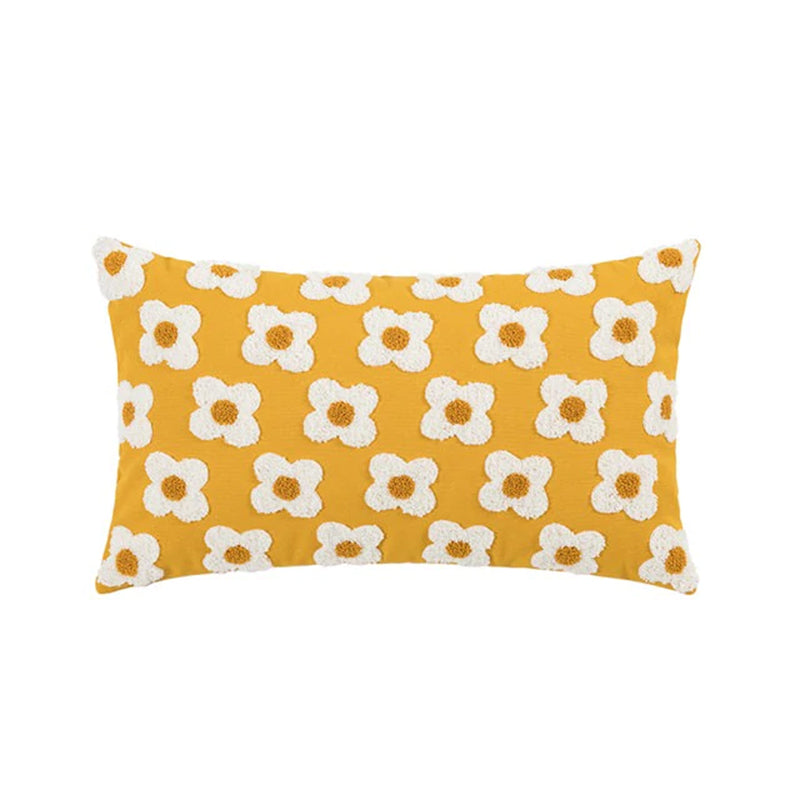 Floral Daisy Cushion Cover - yellow